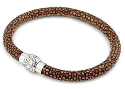 Silver Stingray Leather Bracelet