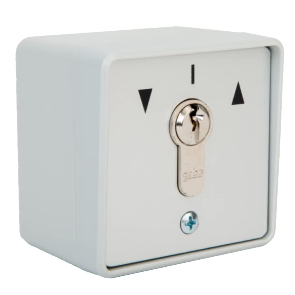 Roller shutter metal surface mount key switch 2-position, push button actuator ON-OFF operation silver