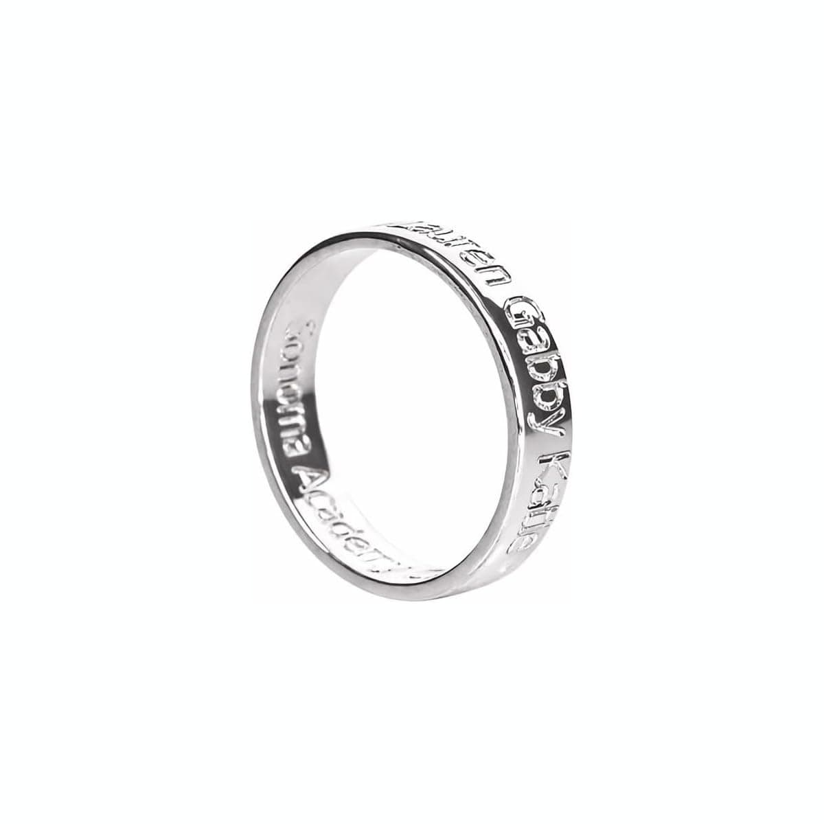 Custom Engraved Ring Band • Unisex Couple's Anniversary or Valentine's Day Gift • Name, Date, Coordinates, Real Handwriting or Fingerprint, Secret Message • Sterling Silver, Gold or Rose Vermeil [R4]