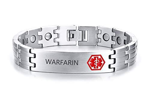 Free Engraving-Stainless Steel Magnetic Therapy Medical Alert ID Bracelets for Men
