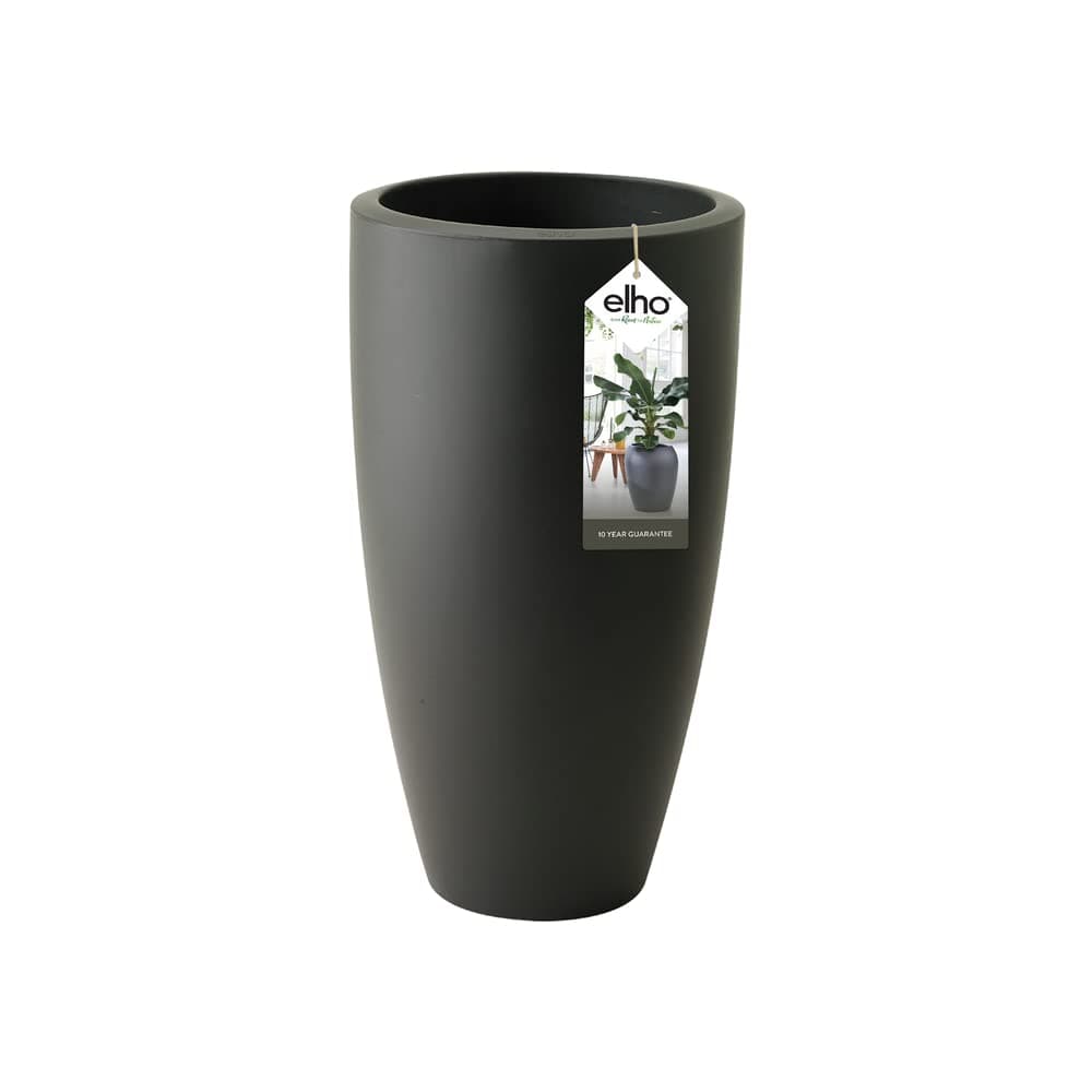 elhoPure Soft Round High 35 - Flower Pot for Indoor & Outdoor - Ø 34.5 x H 61.5 cm - Black/Anthracite