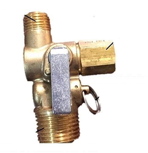 New Air Compressor Tank Manifold w/Built in Ball Valve and 130 PSI Safety Valve