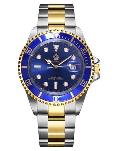 Reginald Men Watch Rotatable Bezel Waterproof Sapphire Stainless Steel Date Quartz Black Watches