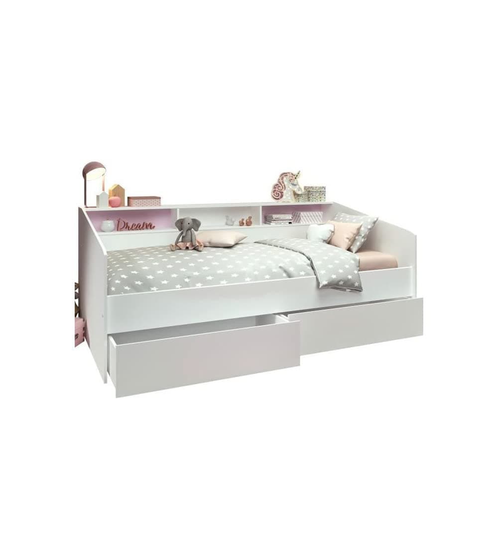 Parisot Sleep Storage Bed White Modern 90 x 190 cm White