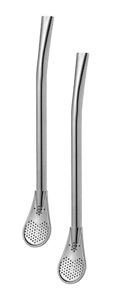 Yerba Mate Bombilla Stainless Steel Filtered Drinking Straw - 6 inches -­- Set of 2