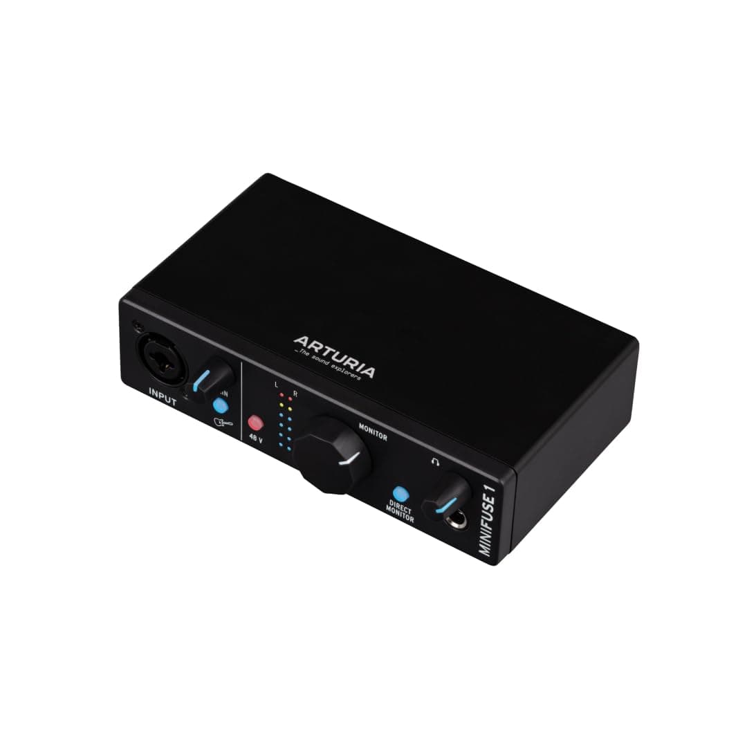 Arturia MiniFuse 1 - Compact USB Audio Interface with Creative Software for Recording, Production, Podcasting, Guitar - Black