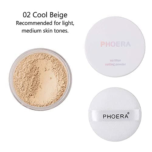 PHOERA Foundation, Full Coverage Foundation, PHOERA Primer, PHOERA Powder, PHOERA Makeup Set, Kabuki Makeup Brushes Foundation Brush Powder Brush,2 Pcs Makeup Sponge (102 Nude + 104 Buff Beige)