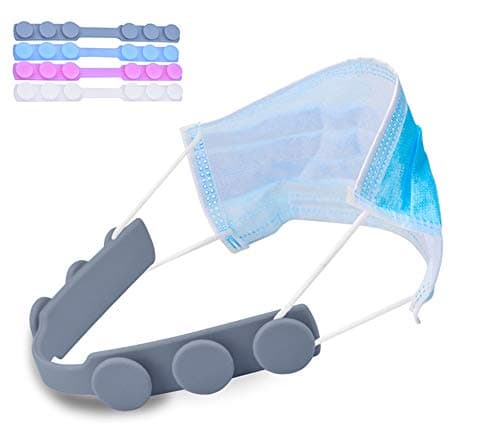 4 Pieces Mask Ear Hook, Adjustable Comfortable Anti-slip Mask Extension Buckle, 4 Colors Silicone Face Protection Hook for Adults and Kids