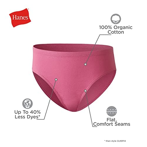 Hanes Girls' Ultimate 8-Pack Organic Cotton Brief
