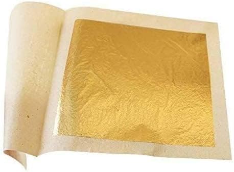 24k Pure Edible Gold Vark Golden leaf 50MMx50MM Gold Foils 5 sheets for cake sweets ayurvedic medicine face treatment anti aging spa