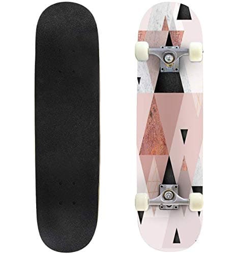 Copper and Silver Outdoor Skateboard 31"x8" Pro Complete Skate Board Cruiser 8 Layers Double Kick Concave Deck Maple Longboards for Youths Sports