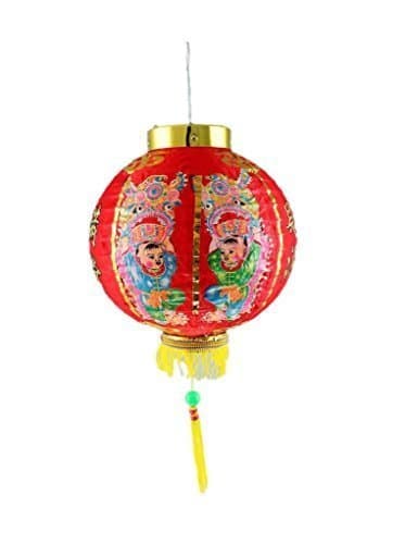 Lam Tat Arts 14" Red Chinese Lantern (choice of picture) (Lion)