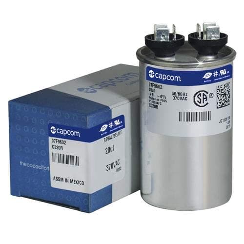 97F9602 - 20 uf MFD 370 Volt VAC - Genteq Round Run Capacitor Upgrade