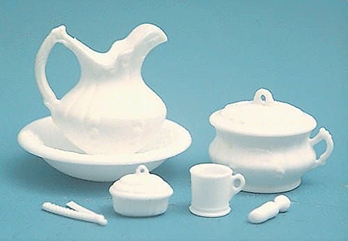 Melody Jane Dolls HousesDollhouse Miniature Chrysnbon Chamber Pot Set Simple Kit