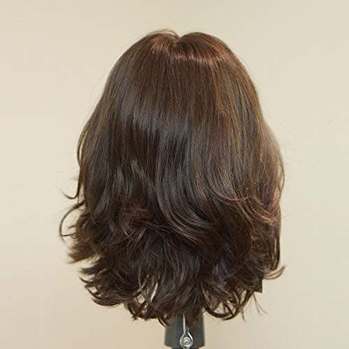 Short Wavy Kosher Wigs Raw Russian Human Hair Shevy Cap Jewish Wig with Silk Top Non Lace Wig (14inch)