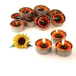 sun flower tealight candles, Floating Candles, Scented Tea Lights, Aromatherapy Relax (Pack of 10 Pcs.)
