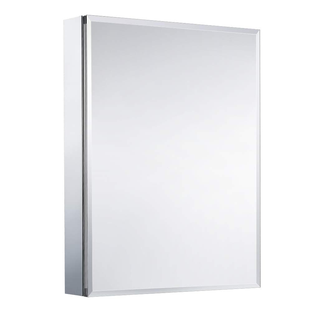 Movo Medicine Cabinet with Mirror, 24 Inch x 30 Inch Aluminum Mirror Cabinet with Single Door, Bathroom Medicine Cabinet, Surface Mount or Recess Installation
