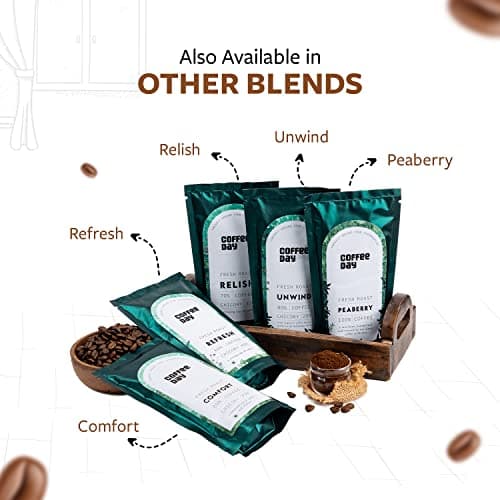 Cafe Coffee Day - RELISH 70% & 30% Chicory - 200gm each (Pack of 2) | Medium to Dark Roast | South Indian Filter | Fresh from Chikmagalur factory