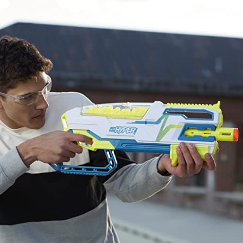 Nerf Hyper Bundle, Siege-50 Pump-Action Blaster, 65 Nerf Hyper Rounds, Up to 110 FPS Velocity, Eyewear (Amazon Exclusive)