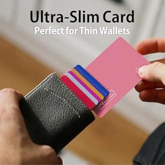 Eelexa Wallet Tracker Card, Rechargeable Thin Luggage Tracker, Works with Apple Find My (iOS Only), Item Finder for Wallet, Suitcase, ID Card, IP68 Waterproof, 2 Pack