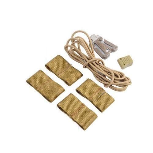 Helmet Bungee Gear Retention System for Ventilated Bump Helmets (Tan)