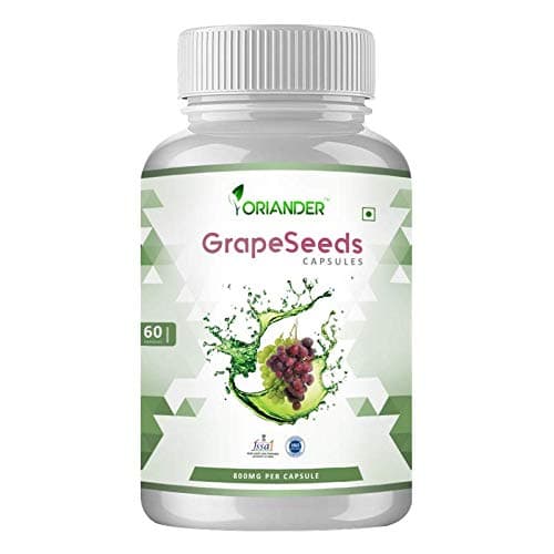 oriander 100% natural, pure & organic grapeseeds extract 800 Mg 60 capsules (pack of 1)