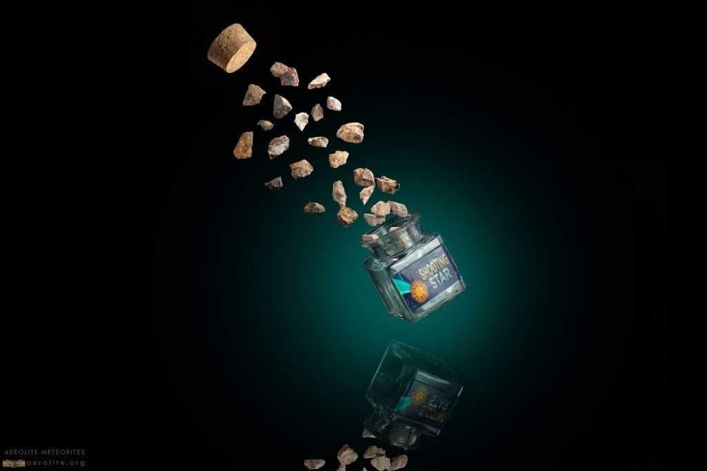 Aerolite Meteorites CollectiblesShooting Star Jar! - Genuine Stone Meteorites From Outer Space