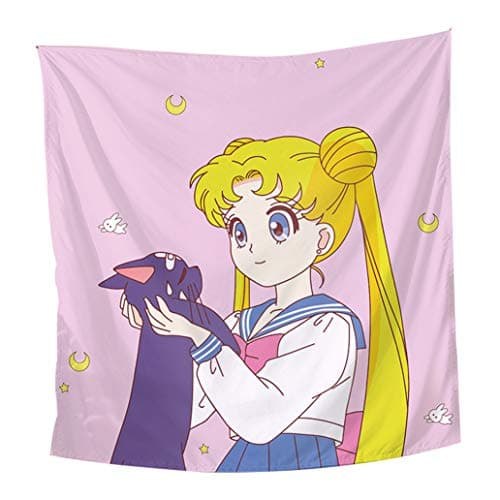 Ailancos Sailor Moon Backgrand Cloth Wall Painting Home Decor Lovely Tapestry Barrier Curtain Xmas