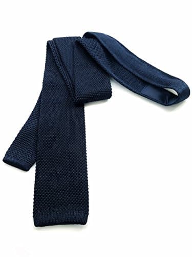 100% Silk Knit Tie - Midnight Blue Knit Necktie