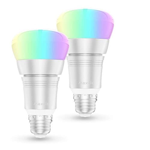Smart Light Bulb, Maxcio A19 LED Light Bulb, Dimmable/Color Changing Ambience Light, Compatible with Alexa for Voice Control, WiFi APP Remote Control, No Hub Required, 7W, E26/E27 Base - 2 Packs