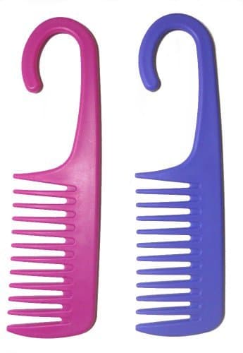 1 Comb Exfoliage Hair Detangling/Conditioning Shower Wide Tooth with Hook for Hanging - COLORS MAY VARY