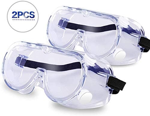 Safety Glasses Protective Eyewear Safety Goggles Eye Protection Safety Work Glasses with Clear Lenses Security Glasses Anti Dust/Scratch/Mist/Wind (2 Pack)