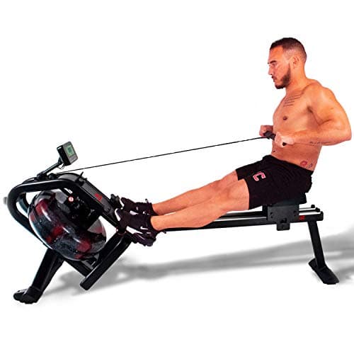 GoBeast Water Rowing Machine with Performance Monitor and Ergonomic Seat