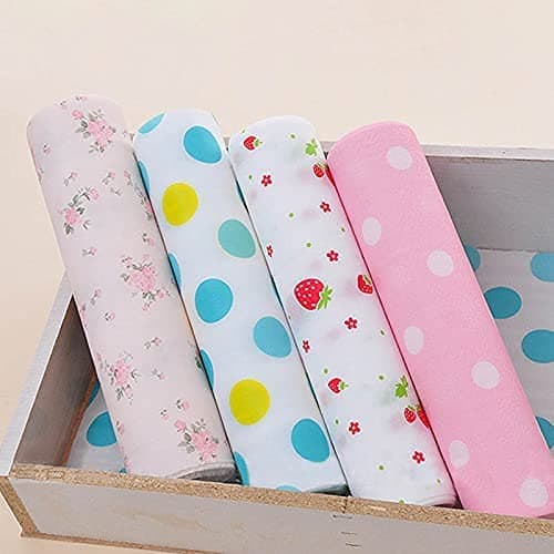 ADAKASI Printed Cabinet Plastic Foam, Household Wardrobe Moisture Drawer Pad, Waterproof Non-Slip Kitchen Paper Roll-Mat (30x300 cm, Multicolour,Pack of 3)