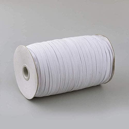 6mm Width Flat Elastic Bands Elastic Cord Stretch String Rope Earloop Sewing String for DIY Craft Clothes Making 109 Yards, White