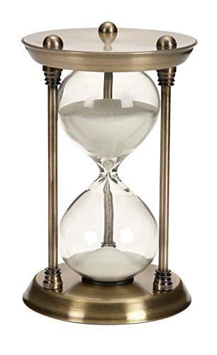 Vintage Hourglass Round Base Sand Timer 30 Minute Metal Sand Timer for Kitchen, Office, School and Decorative Use - Finish with Real Beach White Sand #1