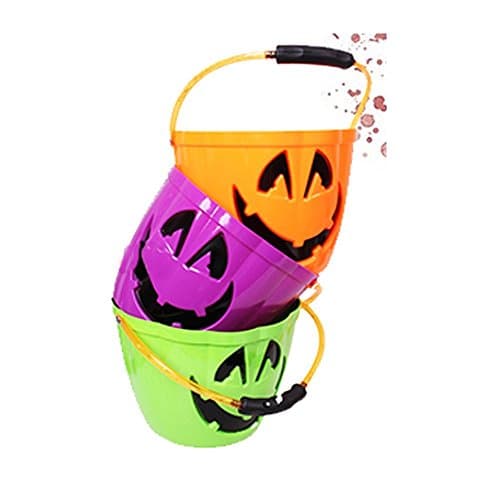 Halloween LED Lighting Pumpkin Candy Bucket Basket (Purple)
