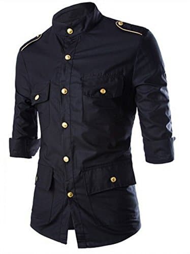 AQ Mens Clothes Fashion American Style Military Style Shirt