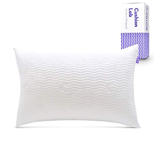 Cushion Lab Extra Support Adjustable Shredded Memory Foam Pillow for Back, Stomach, Side Sleeper - Sleep Comfort & Neck Support Bamboo Pillow, Oeko-Tex Hypoallergenic Cover, CertiPUR US, Standard Size