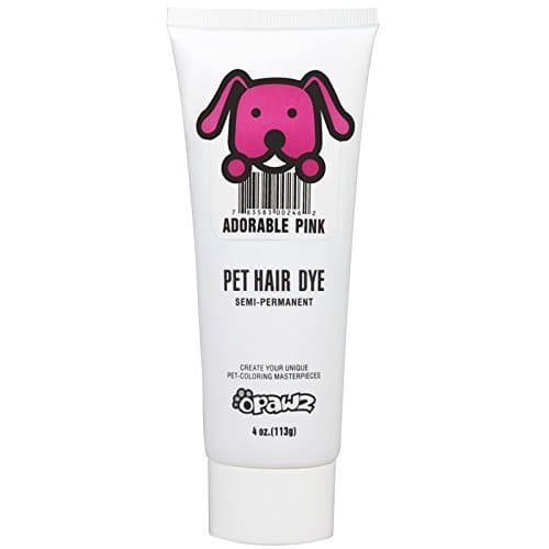 DOG HAIR DYE GEL - 9 new bright, fun shades (Black, Blue, Brown, Green, Orange, Pink, Purple, Red, and Yellow) Semi-permanent, completely non-toxic and safe (Pink)