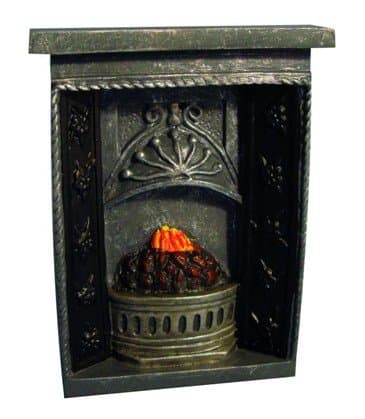 STREETS AHEADMiniature Toy Fireplace, Black, Contemporary Style, Resin Material