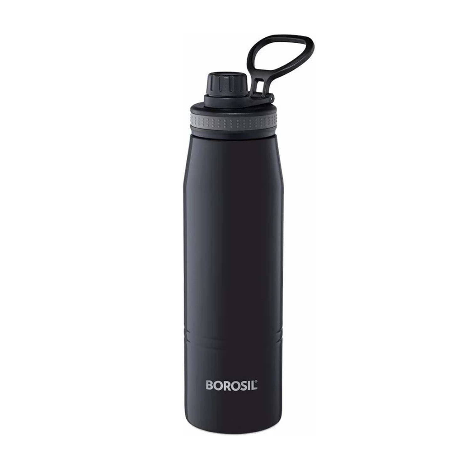 BOROSIL VACUUM INSULATED COPPER COATED INNER HYDRA Water Bottle|Sports Bottle|Yoga Bottle|Outdoor|PortableLeak Proof|ReusableWater Bottle BLACK, 600ML,BT0600BK102