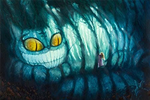 Christopher Clark Alice in Wonderland Cheshire Cat - Cheshire Woods Reproduction Gallery Wrapped Canvas Wall Art (8" x 12")