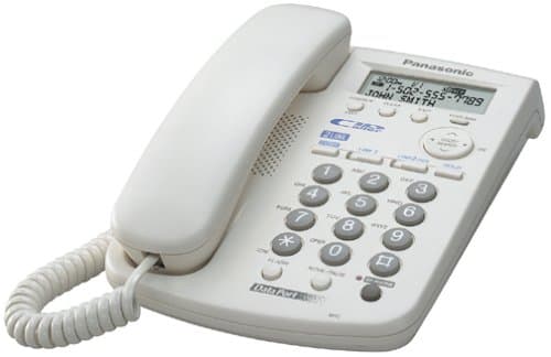 Panasonic KX-TSC14W 2-Line Corded Speakerphone with Caller ID (White)