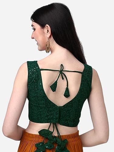 Pujia Mills Georgette Women's Sipali Sequin Sleeveless Blouse