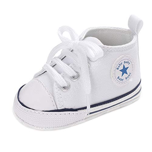 Baby Boys Girls Shoes Toddler High-Top Ankle Canvas Infant Sneakers Soft Sole Newborn First Walkers Crib Shoes