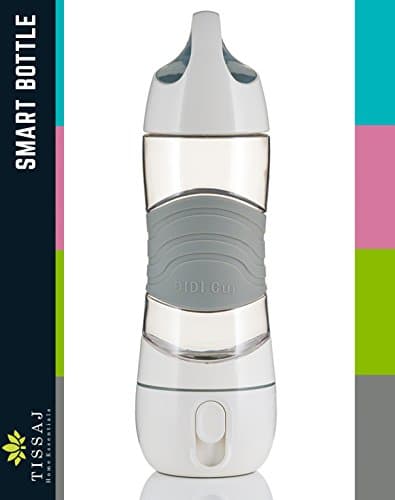 Smart Water Bottle Mist Spray - 4 in 1 Sports Beauty Moisturizing Skin, Voice Prompts LED Night Light SOS Alarm 2 Hours Drinking reminder, USB Rechargeable LED Flashlight for Outdoor