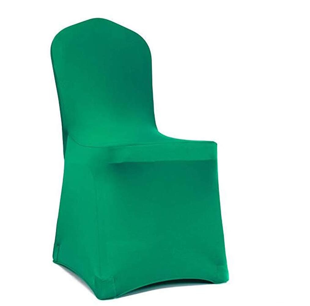 Meijuner 4PCS Universal Shiny Lycra Stretch Chair Cover Spandex Slipcovers Dining Chair Seat Cover for Wedding Christmas Party Banquet Home Decoration (Emerald Green)