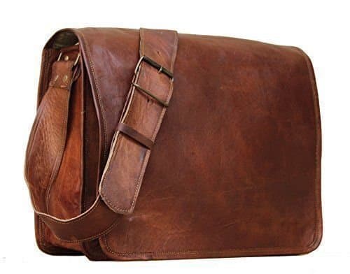 Vintage Leather Laptop Bag 11" Messenger Handmade Full Flap Cross Body Shoulder Bag