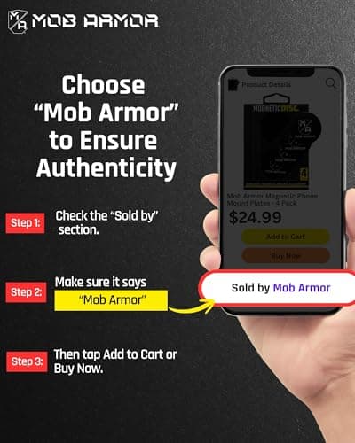 Mob Armor Mounting Discs - Compatible with MobNetic Pro 90 & Mob ​Magnetic Phone Mount for Car - Adhesive Steel Discs for Magnetic Car Phone Mount Vehicle Accessory - (Black 4-Pack)